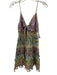 Alice + Olivia Size 4 Purple & Multi Cotton Floral Spaghetti Strap Dress Purple & Multi / 4
