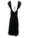 Free People Size Est S Black Cotton Puff Cap Sleeve Tie Detail Open Back Dress Black / Est S