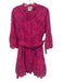 Farm Rio Size S Fuchsia Pink Cotton Eyelet 3/4 Flare Sleeve Button Front Dress Fuchsia Pink / S