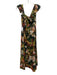 Farm Rio Size S Green & Multi Cotton Botanical Print Sleeveless Tie Back Dress Green & Multi / S
