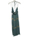 Free People Size XS Aqua Blue & Beige Cotton Gauze Embroidered Tie Halter Dress Aqua Blue & Beige / XS