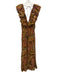 Love The Label Size S Brown & Multi Cotton Paisley Ruffle V Neck Dress Brown & Multi / S