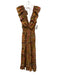Love The Label Size S Brown & Multi Cotton Paisley Ruffle V Neck Dress Brown & Multi / S