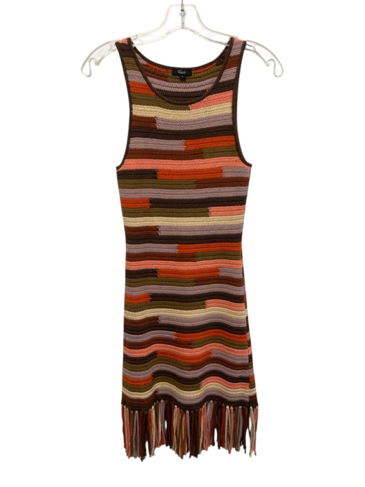 Rails Size S Brown, Beige & Pink Cotton Blend Knit Stripe Sleeveless Dress Brown, Beige & Pink / S