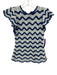Rails Size XS Mixed Blues Cotton Blend Knit Wavy Stripes Flutter Cap Sleeve Top Mixed Blues / XS