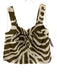 Rails Size XS Cream & Brown Cotton Sleeveless Zebra Print Tie V Neck Crop Top Cream & Brown / XS