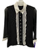 Anne Fontaine Size 40 Black & White Cotton Blend 3/4 Mesh Sleeve Button Up Top Black & White / 40
