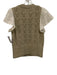 Rails Size S Cream White & Beige Wool Blend Fabric Block Knit Eyelet Sleeve Top Cream White & Beige / S