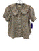Pilcro Size XS White, Blue & Multi Cotton Floral Short Sleeve Button Front Top White, Blue & Multi / XS