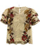 Farm Rio Size S Cream Beige & Multi Cotton Flora & Fauna Tiered Cap Sleeve Top Cream Beige & Multi / S