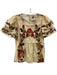 Farm Rio Size S Cream Beige & Multi Cotton Flora & Fauna Tiered Cap Sleeve Top Cream Beige & Multi / S