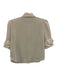 Frame Size XS Cream White Silk Short Sleeve Ruffle Detail Button Up Cropped Top Cream White / XS