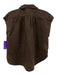Baird McNutt for J. Crew Size XS Brown Linen Cap Sleeve 1/2 Button Collared Top Brown / XS