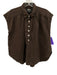 Baird McNutt for J. Crew Size XS Brown Linen Cap Sleeve 1/2 Button Collared Top Brown / XS