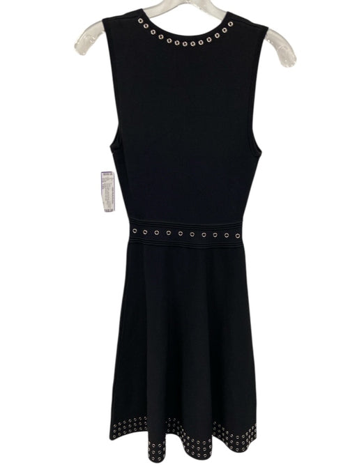 Sandro Size 1/XS Black Viscose Blend Knit A Line Grommets Above Knee Dress Black / 1/XS