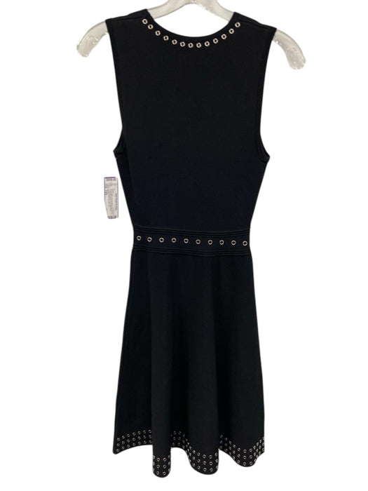 Sandro Size 1/XS Black Viscose Blend Knit A Line Grommets Above Knee Dress Black / 1/XS