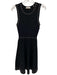 Sandro Size 1/XS Black Viscose Blend Knit A Line Grommets Above Knee Dress Black / 1/XS