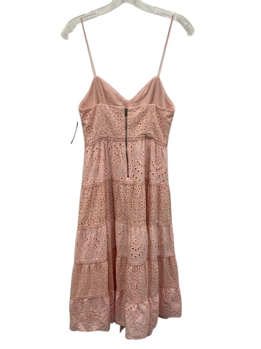 Alice + Olivia Size 4 Pink Cotton Eyelet Lace Button Down Midi Dress Pink / 4