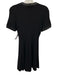 Milly Size XS Black Viscose Blend PU Leather trim Quarter Button Mini Dress Black / XS