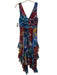 Alice + Olivia Size 2 Blue, Red, Yellow Polyester Tie Dye V Neck Midi Dress Blue, Red, Yellow / 2