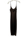 Jenni Kayne Size S Brown Polyester Satin Maxi Scoop Neck Slip Dress Brown / S