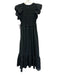 Rails Size XS Black Cotton Blend Shirred Eyelet Trim Flutter Cap Sleeve Dress Black / XS