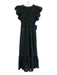 Rails Size XS Black Cotton Blend Shirred Eyelet Trim Flutter Cap Sleeve Dress Black / XS