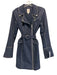 Cinq a Sept Size 4 Dark Wash Cotton Blend Denim Zip Front Mini Moto Dress Dark Wash / 4