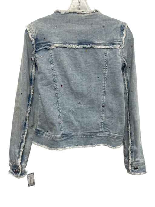 Generation Love Size XS Light Wash Cotton Blend Distressed Collarless Jacket Light Wash / XS