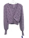 Free People Size XS Purple Cotton Blend Diamond Knit V Neck Cropped Cardigan Purple / XS