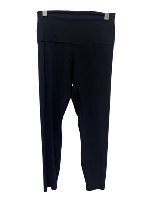 Lululemon Size 6 Black Nylon Blend Ribbed Mid Rise Crop Leggings Black / 6