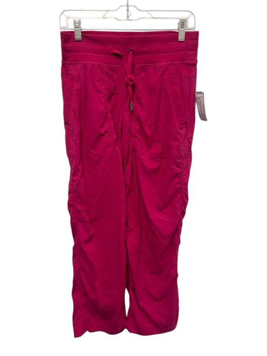 Lululemon Size 6 Hot pink Nylon Blend tonal stripe Drawstring Waist Pants Hot pink / 6