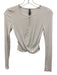 Vuori Size S White Modal Blend Ribbed Knit Twist Waist Long Sleeve Top White / S