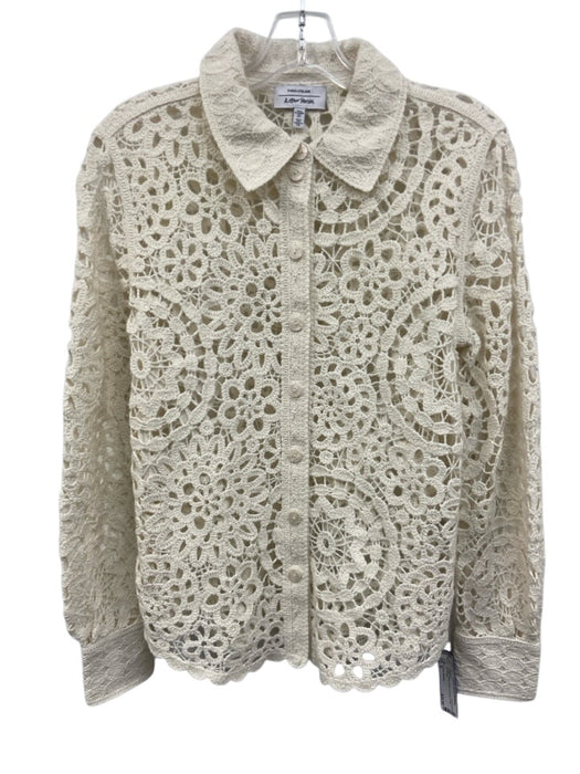 & Other Stories Size S Cream Cotton Blend Crochet Collar Cardigan Cream / S