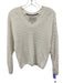 Brochu Walker Size XS Ivory White Hemp Ribbed Trim Wavy Stripes V Neck Sweater Ivory White / XS