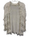 Lilya Size XS Cream Cotton Fringe Open Front Sweater Cream / XS