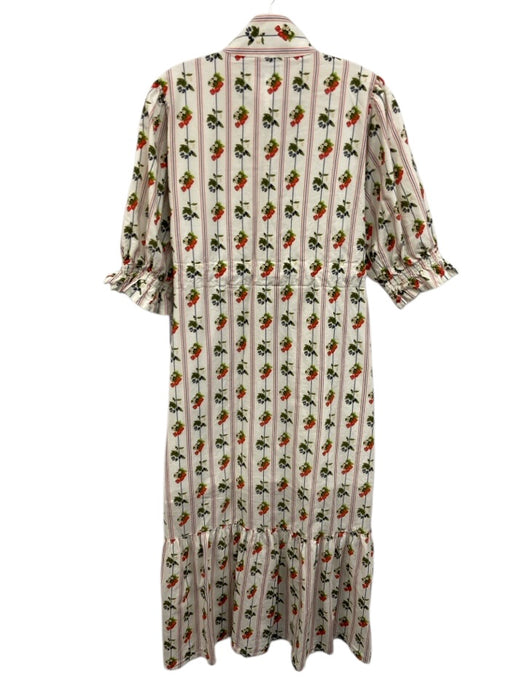 Holly Shae Design Size S/M White, Red, Multi Cotton Stripe Berry Maxi Dress White, Red, Multi / S/M