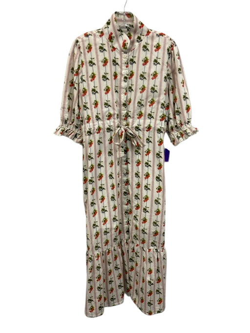 Holly Shae Design Size S/M White, Red, Multi Cotton Stripe Berry Maxi Dress White, Red, Multi / S/M