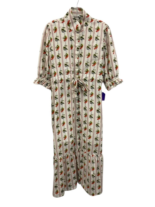 Holly Shae Design Size S/M White, Red, Multi Cotton Stripe Berry Maxi Dress White, Red, Multi / S/M