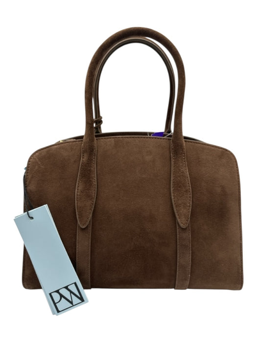 Parisa Wang Brown Goat Skin Suede Zip Close Internal Compartments Bag Brown / S