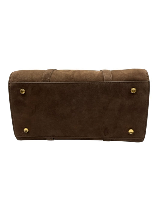 Parisa Wang Brown Goat Skin Suede Zip Close Internal Compartments Bag Brown / S