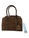 Parisa Wang Brown Goat Skin Suede Zip Close Internal Compartments Bag Brown / S