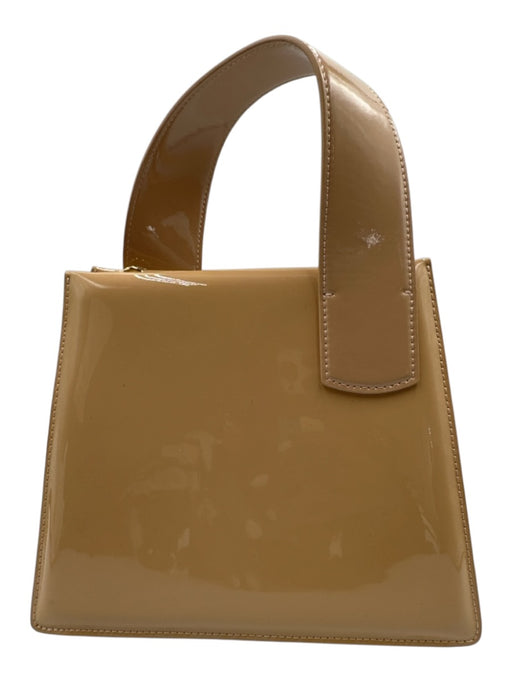 Parisa Wang Beige Patent Leather Asymmetric Buckle Top Handle Bag Beige / S