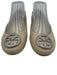 Tory Burch Shoe Size 7 Beige Leather Rhinestone Logo Round Toe Flats Beige / 7
