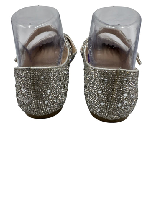 Betsey Johnson Shoe Size 7 Silver & Clear PU Leather Fabric Lined Flats Silver & Clear / 7