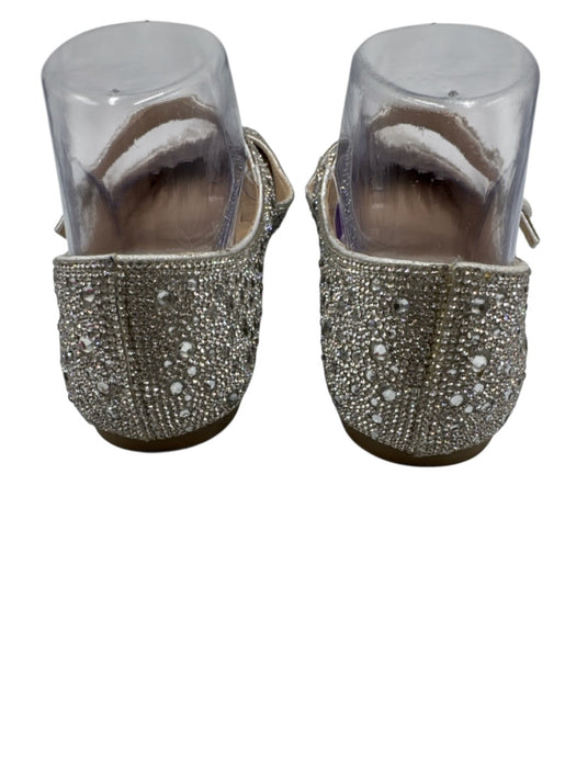 Betsey Johnson Shoe Size 7 Silver & Clear PU Leather Fabric Lined Flats Silver & Clear / 7