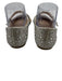 Betsey Johnson Shoe Size 7 Silver & Clear PU Leather Fabric Lined Flats Silver & Clear / 7