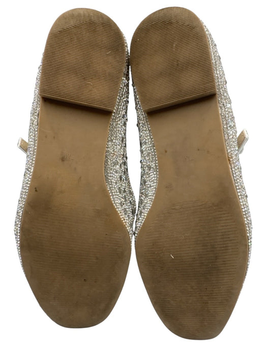 Betsey Johnson Shoe Size 7 Silver & Clear PU Leather Fabric Lined Flats Silver & Clear / 7