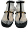 Prada Shoe Size 37 Black Suede Gold Tone Hardware Ankle Strap Logo Sandals Black / 37