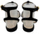 Prada Shoe Size 37 Black Suede Gold Tone Hardware Ankle Strap Logo Sandals Black / 37